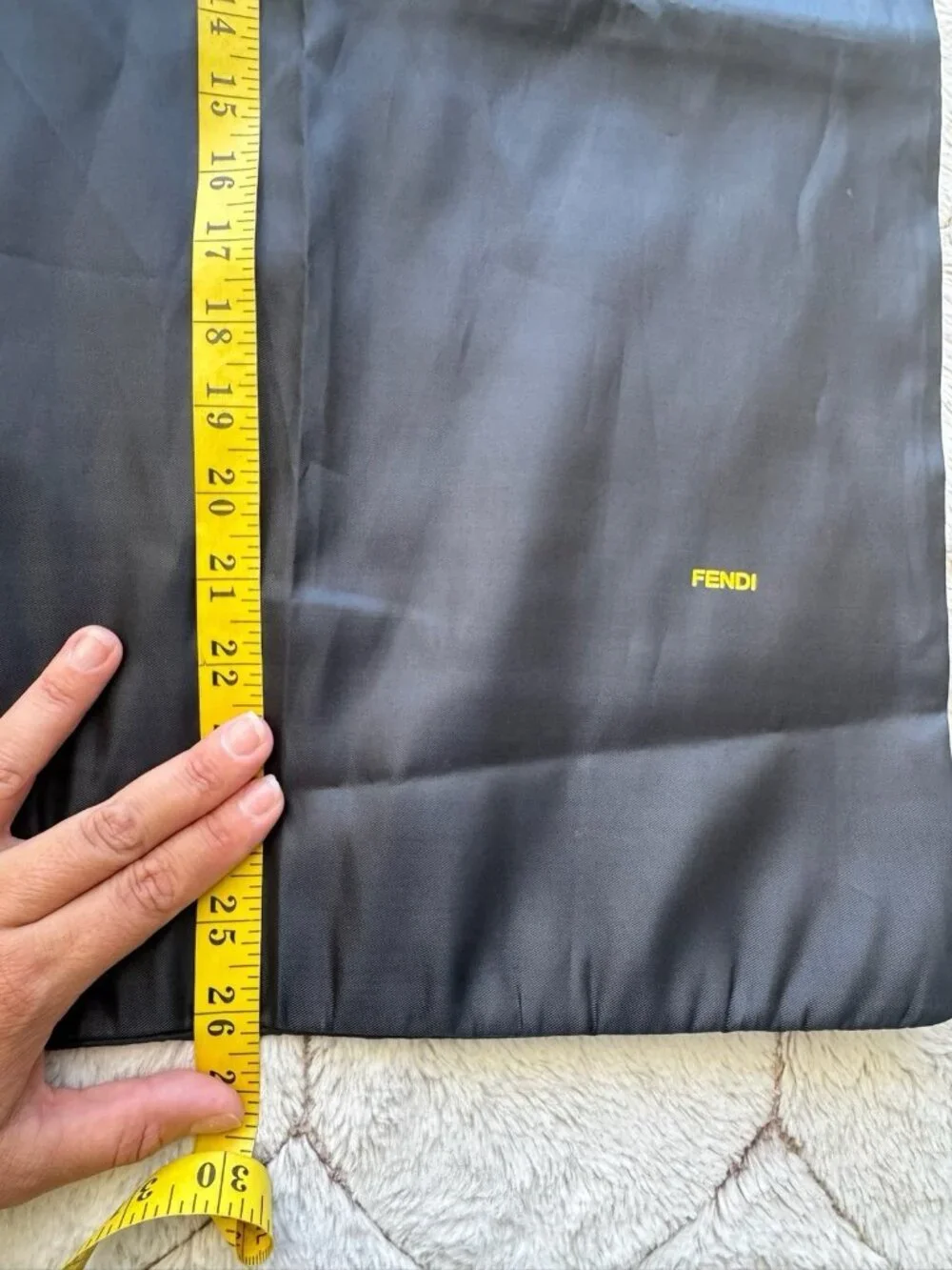 Authentic FENDI Storage Drawstring Dust Bag Polyester Black 26.5